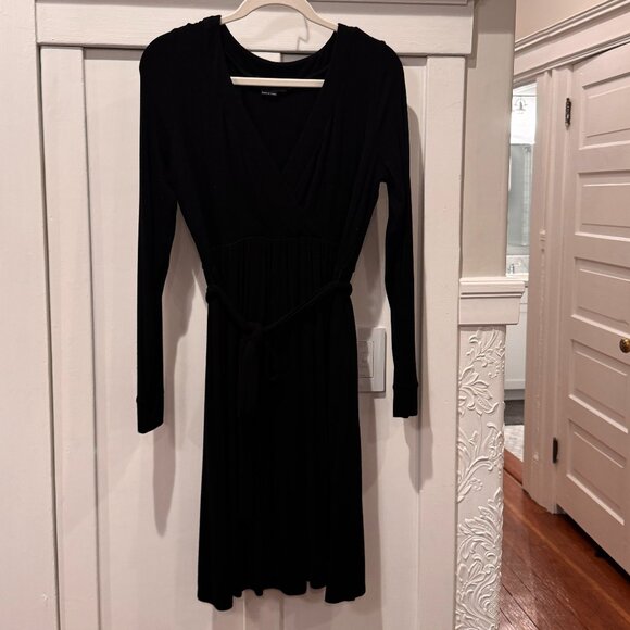 HATCH The Softest Rib Mini Wrap Dress (Black / HATCH size 2) - Picture 2 of 7